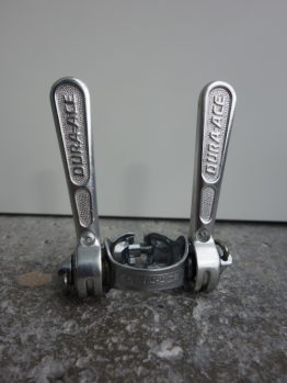 First generation Shimano Dura Ace down tube friction shifters