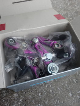 Full set of purple anodised Dia Compe 987 lightweight cantilever brakes