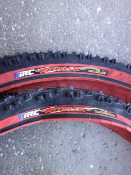 NOS IRC Mythos XC vintage 26" MTB tyres with rust coloured side wall - 1.95