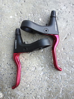 Tektro 361A cantilever brake levers anodised red