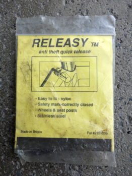 Releasy anti theft quick releases for wheels and seat posts
