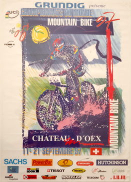 World Champs MTB race poster Grundig Chateau-D'OEx '97