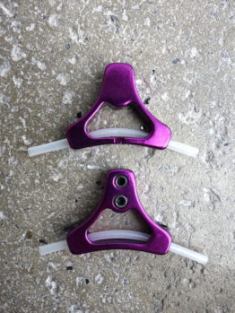 Purple brake hangers for canti brakes