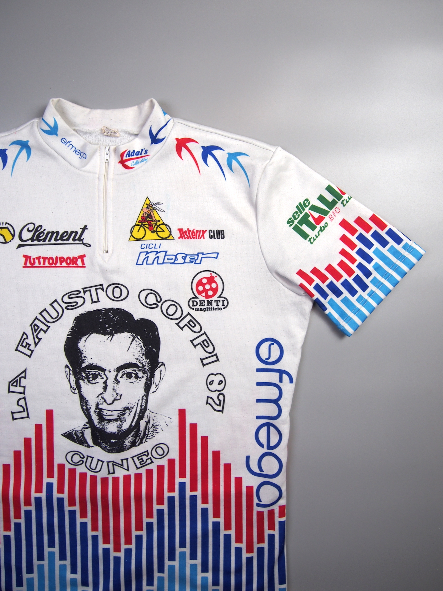 La Fausto Coppi '87 Short Sleeved jersey – White & Multicoloured