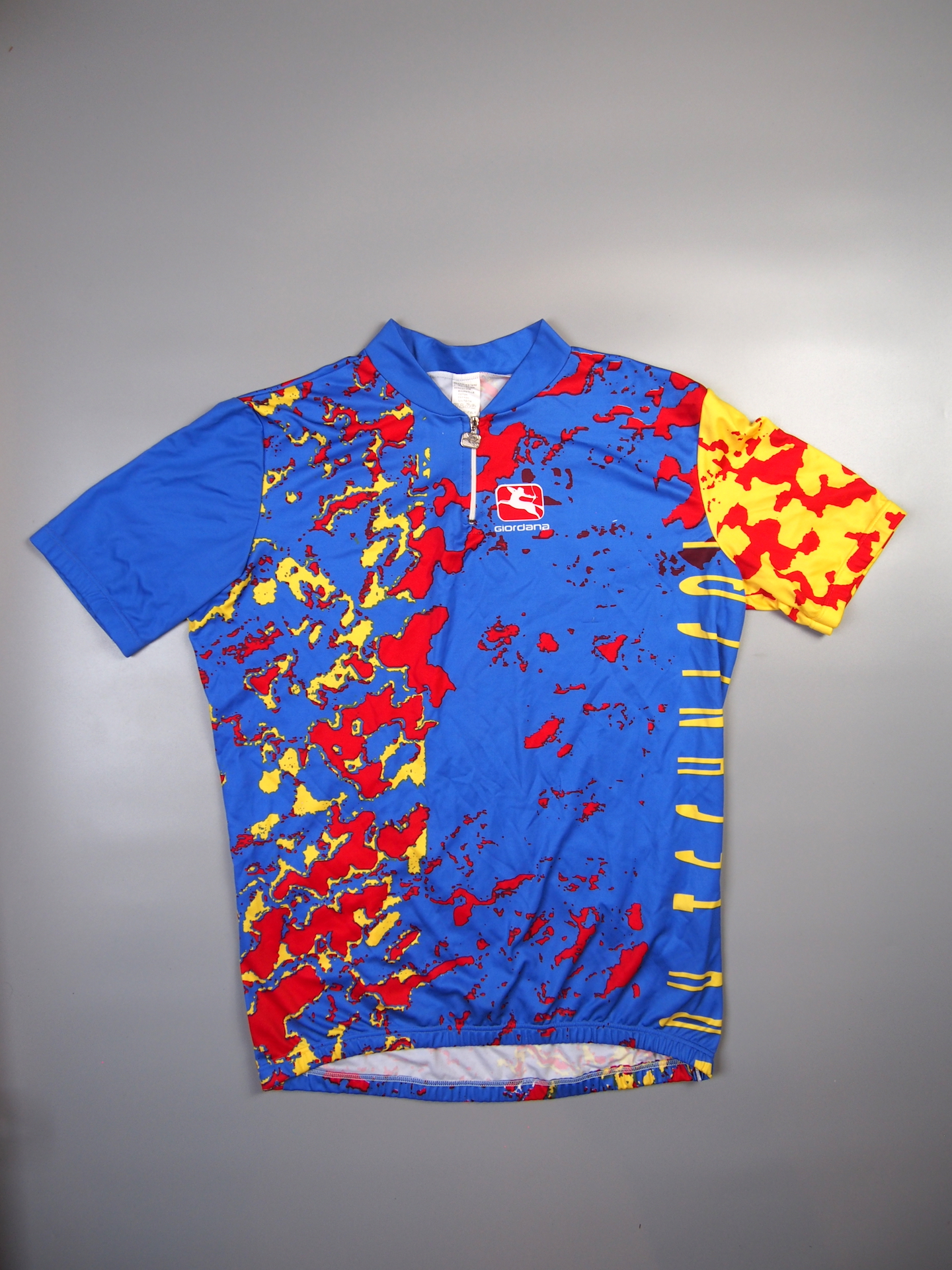 Giordana Splatter Short Sleeved jersey – Blue, Red & Yellow