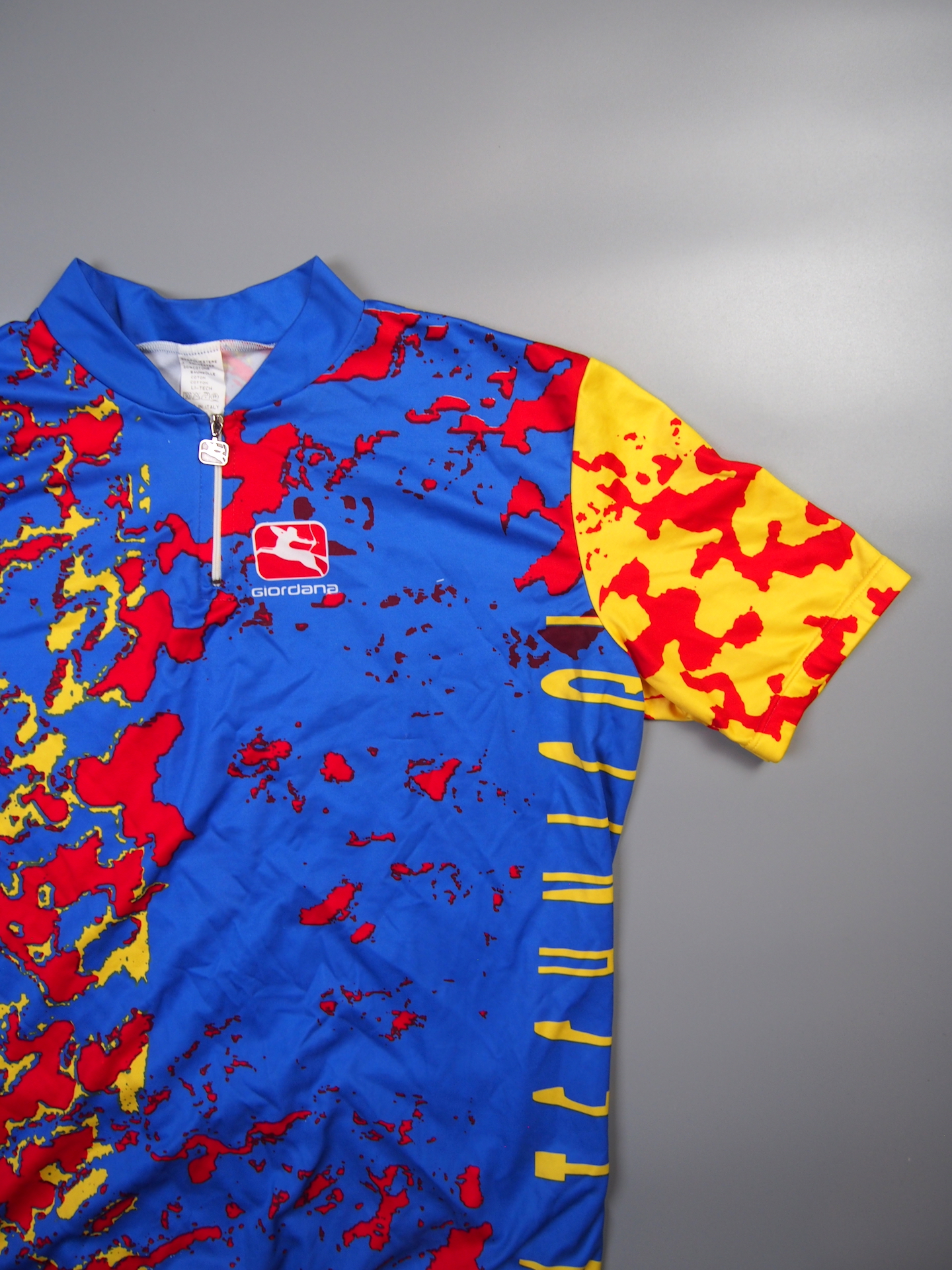 Giordana Splatter Short Sleeved jersey – Blue, Red & Yellow