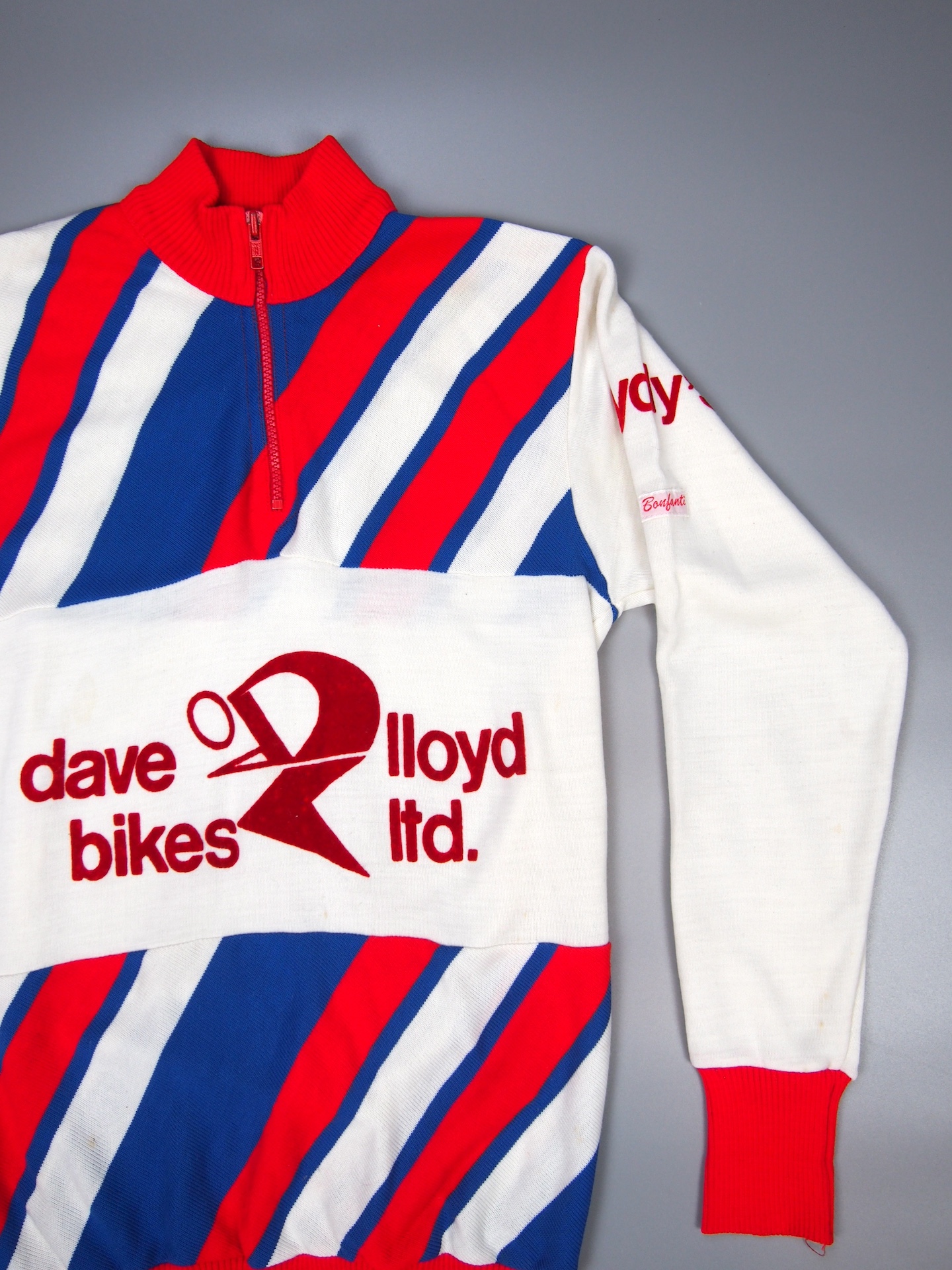 Dave Lloyd Bikes long sleeve jersey – White, red & blue